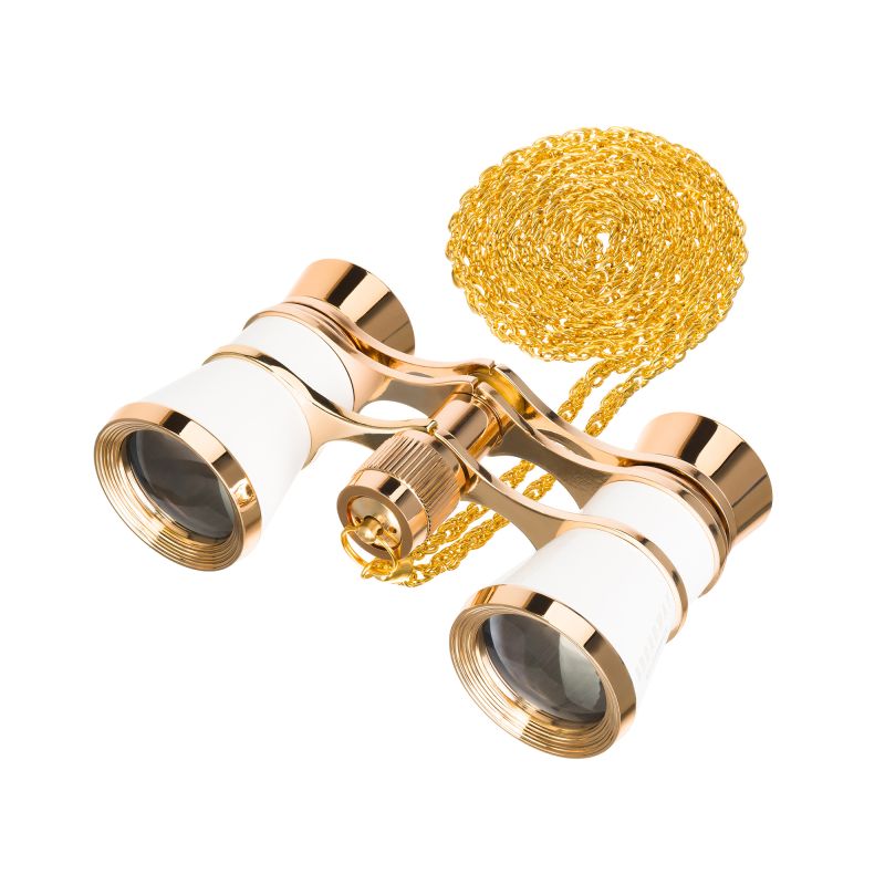 Театрален бинокъл Levenhuk бял с верижка